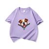 Kids Cotton T Shirt Charming Bulldog Puppy Dog Zipper Print Crew Neck Short Sleeve Tee Casual Breathable Boys Girls Summer Tops
