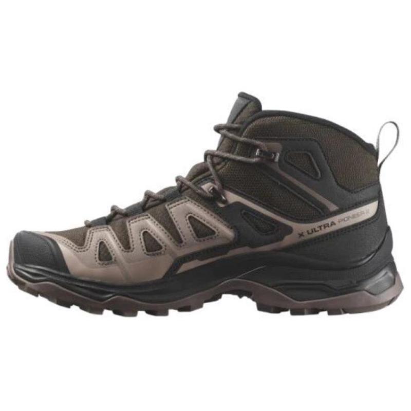 SALOMON X Ultra Pioneer Anti-Slip Wear-Resistant Mid-Top Trekking Shoes Women's Coffee Brown Sneakers 478354