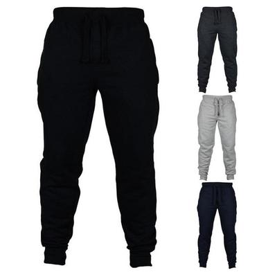 Homens joggers calças casuais de fitness calças esportivas bottoms moletom magro preto ginásios jogger calças pista
