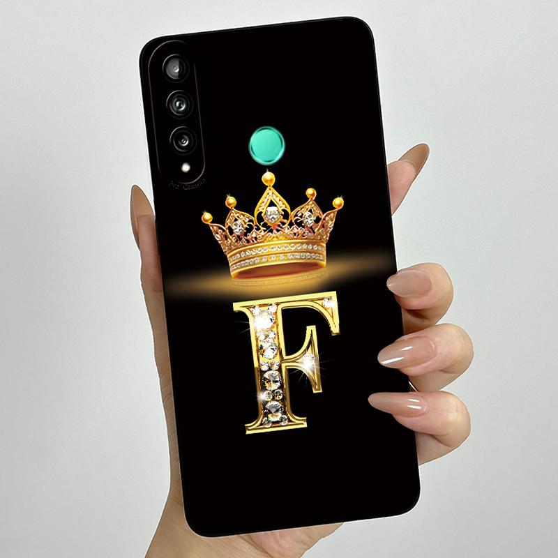 For Huawei Y7p P40 Lite E ART-L28 ART-L29 Fashion Initial Letter Couple Phone Case Y7P 2020 Soft Silicone TPU Protective Casing