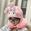 Cute Cartoon Plush Travel Neck Pillow - Portable U-Shaped Headwear for Airplane & Rail Travel