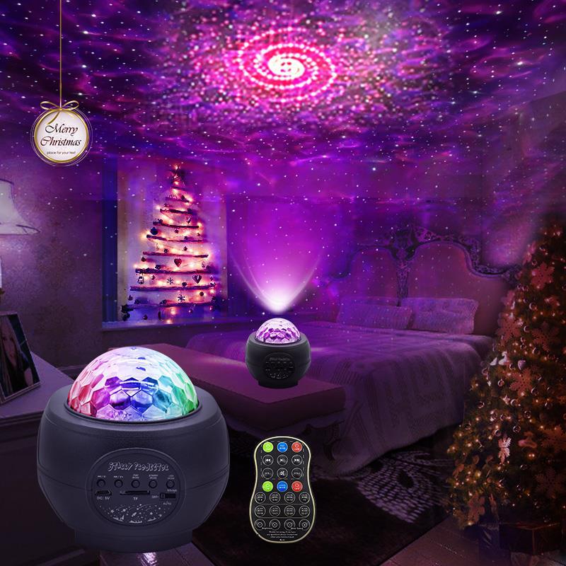 Bluetooth Starry Sky Projector: LED Water Wave, Laser Stars, Colorful Night Light, Creative Gift Lamp