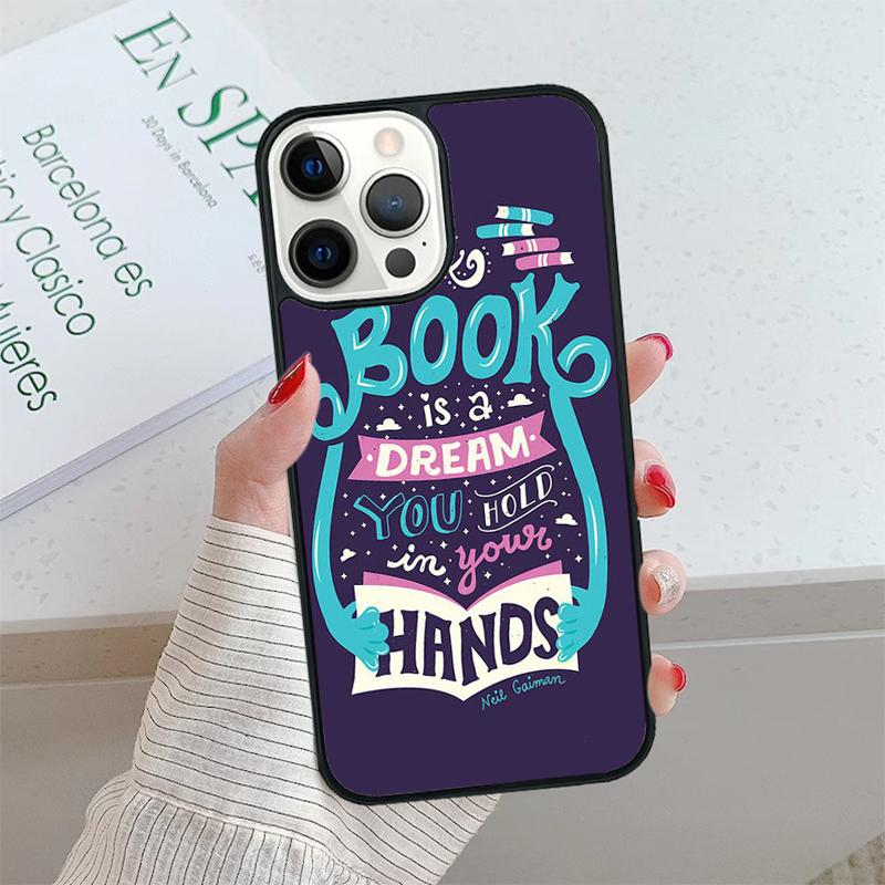 Read Books Library Bookshelf Quotes Phone Case For iPhone 17 Air 15 16 16e 14 13 12 11 Pro Max Coque For Apple PLUS Fundas