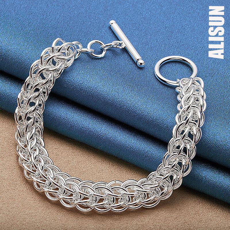 925 Sterling Silver Multi Circle Bracelet Chain Fashionable Wedding Jewelry
