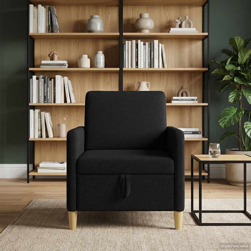 Storage Sofa In Black 72 X 78 X 87 Cm Polyester
