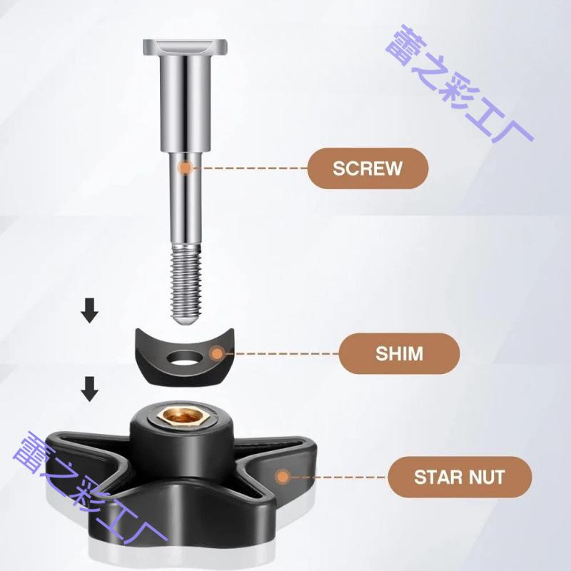 Torx M6 Hand-Tightening Bolts with Rubber Washer for Roller Walker Replacement Parts
