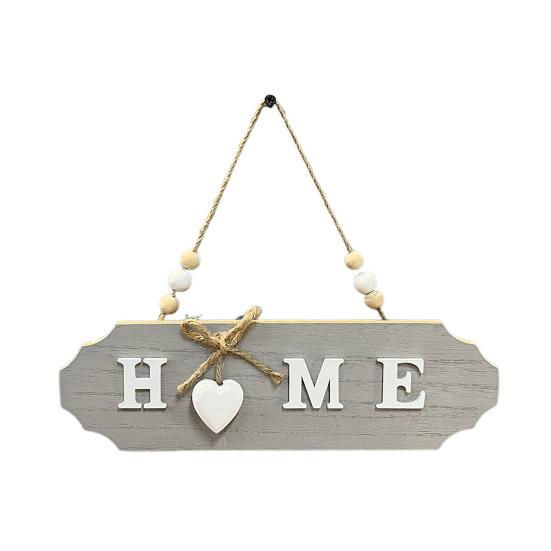 Decorative House Sign with Bow Knot Decor Letter Print Hanging Sign Versatile