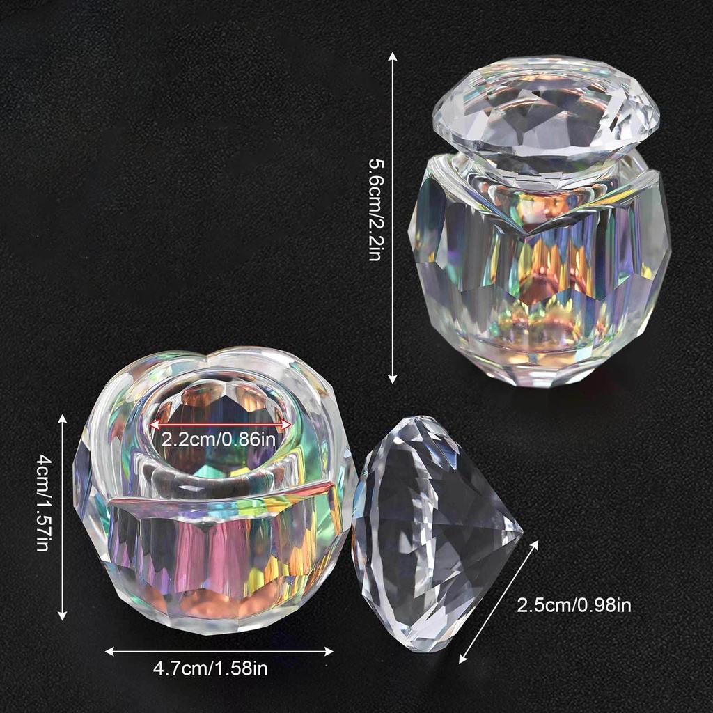 Artistic Multifunctional Nail Tool Organizer Highly Grade Artificial Crystal Glass Dish With Light Refracting Design
