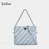 Large-capacity Foldable Tote Bag, Twill Shoulder Bag, Chain Crossbody Bag