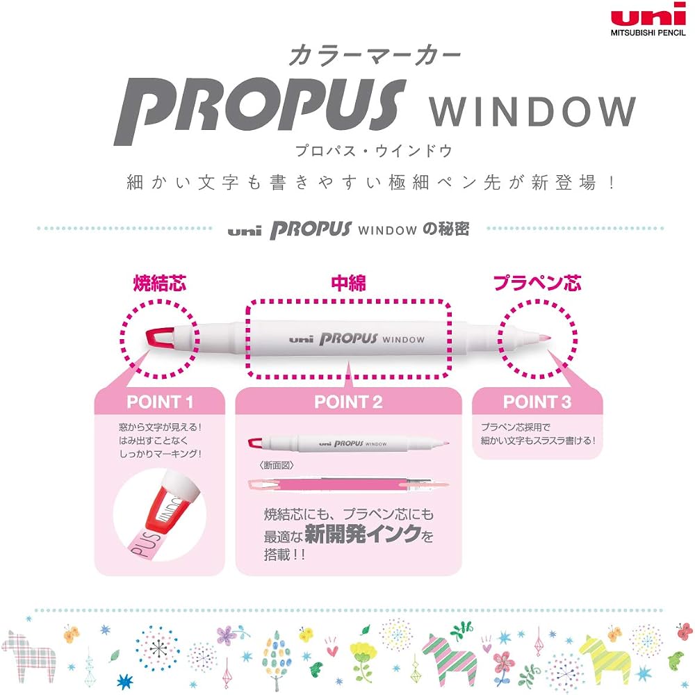 Mitsubishi PUS103T5C3 Pencil Color Marker Propus Window Smoke 5 Colors