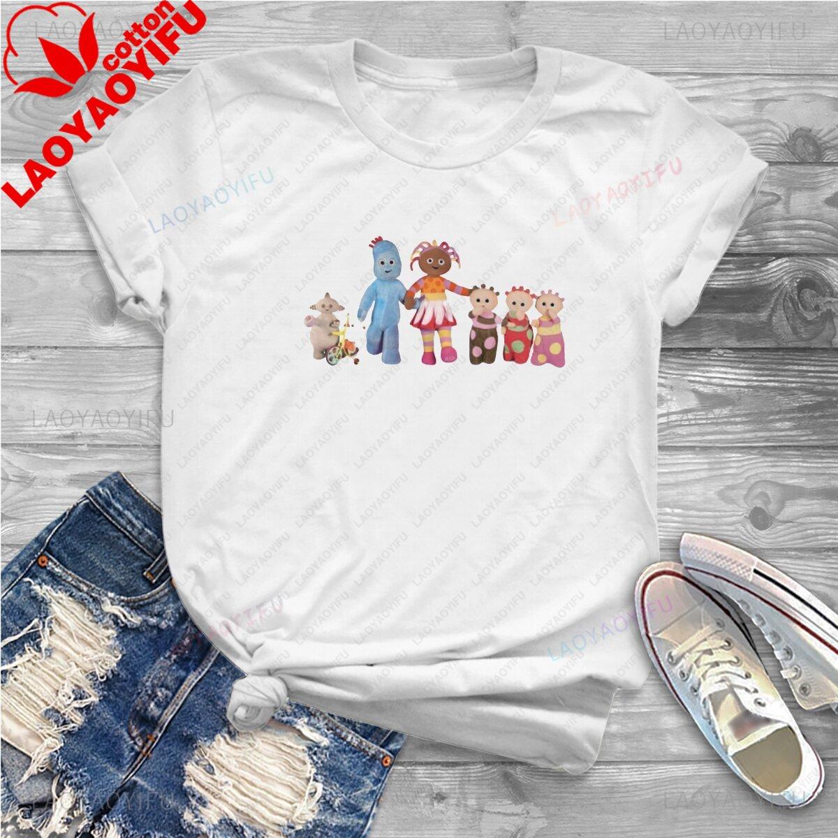 

Awesome Igglepiggle Upsy Daisy Makka Pakka TShirts for Women Crewneck T Shirt in The Night Garden Short Sleeve Unisex Tees S