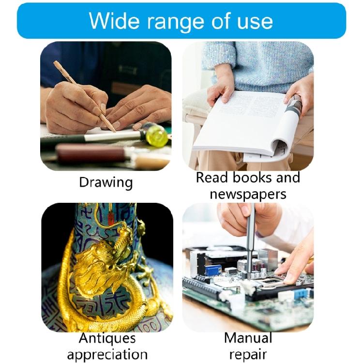 LED Illuminates Magnifier with Wide Lens Hands Frees Magnifier Stand Easy To Carry for Reading & Precisions Handicrafts