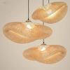 JOYINLED 50cm Hand Woven Bamboo Pendant Light, Modern Natural Rattan Ceiling Lamp for Kitchen Island Dining Room Cafe
