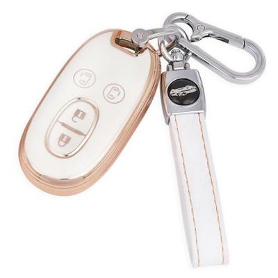 [YANMW] Alto Schlüsselhülle Kompatibel Suzuki Wagon R Stingray Schlüsselabdeckung Lukes Smart Key Hülle Solio Schlüsselhalter, gold weiß