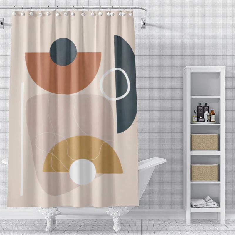 Home shower curtains for bathroom waterproof fabric Modern Nordic style bathroom Curtains shower curtain Abstract morandi plant