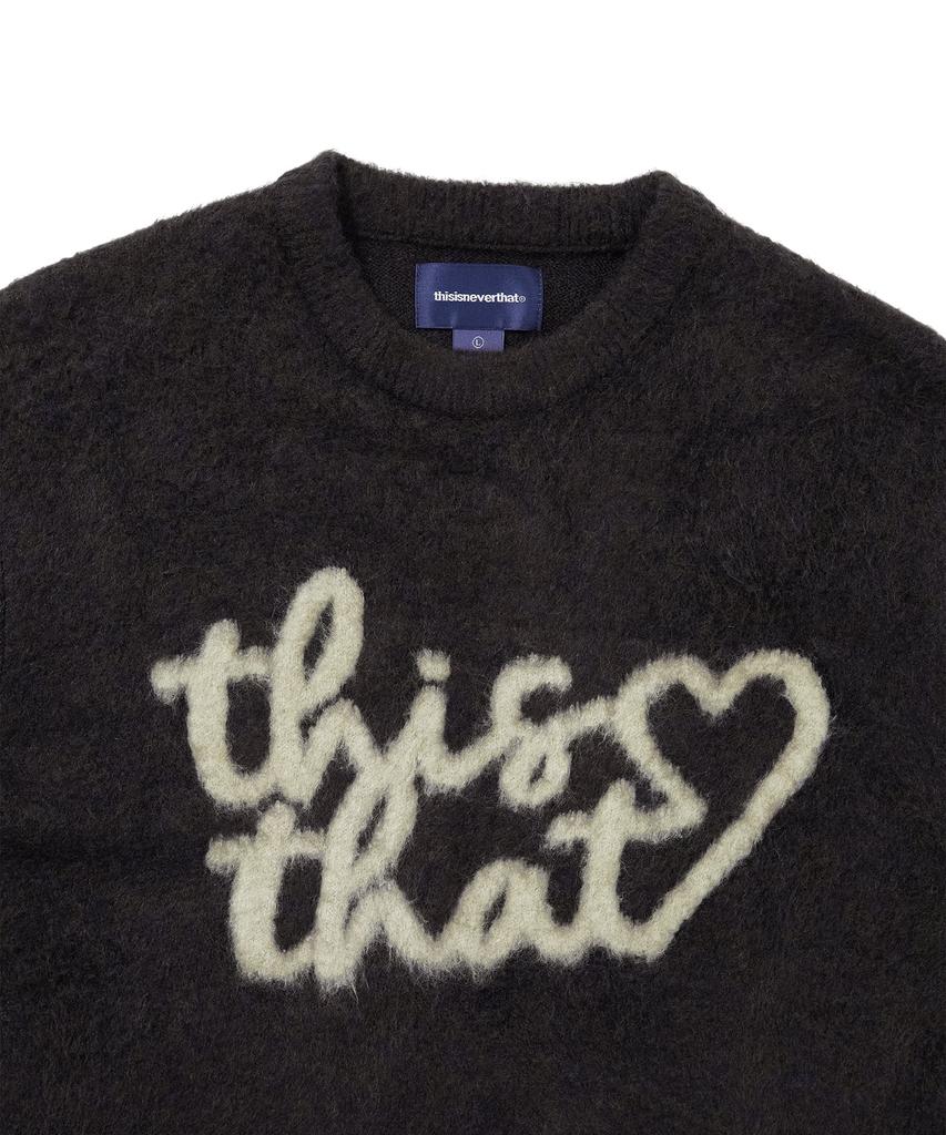 THISISNEVERTHAT Heart Logo Knit Sweater Dark Navy