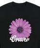 GRAVER [Unisex] Purple Daisy Flower Smile Sweatshirt_Black