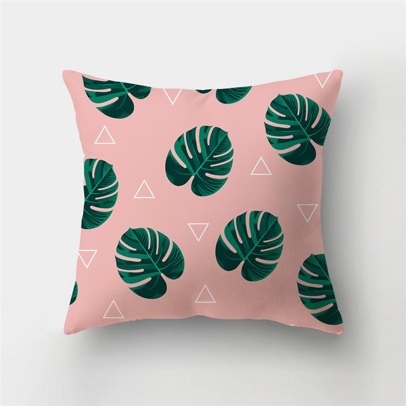 Fresh Summer Leaves Tropical Plants Square Cushion Cover Home Living Room Sofa Bedroom Decoration Pillow Cover