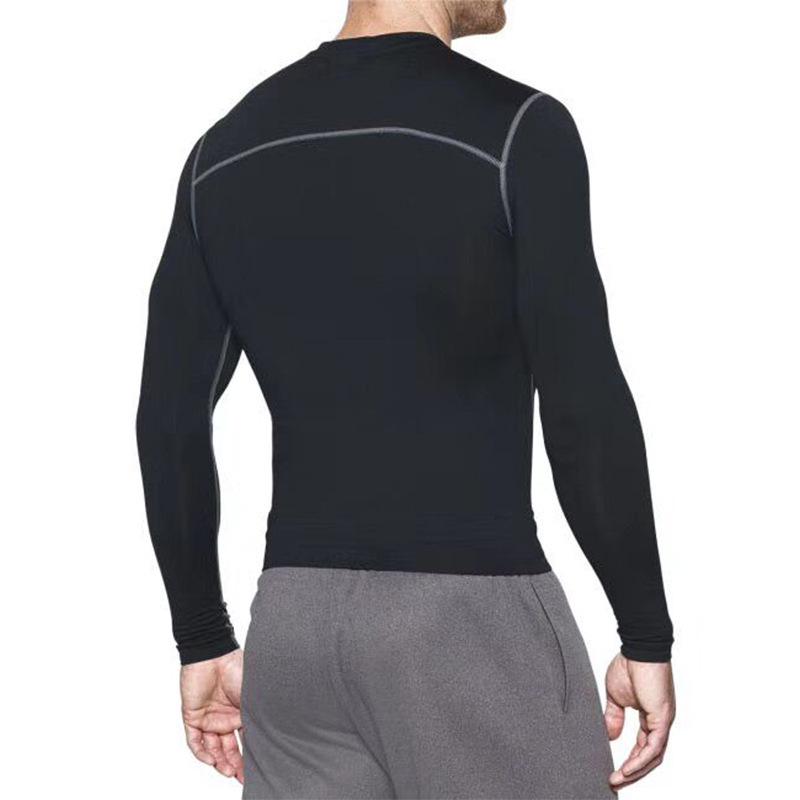 Men's Winter Quick-Dry Fleece Compression Tights & Long Sleeve Sportswear for Running & Basketball.