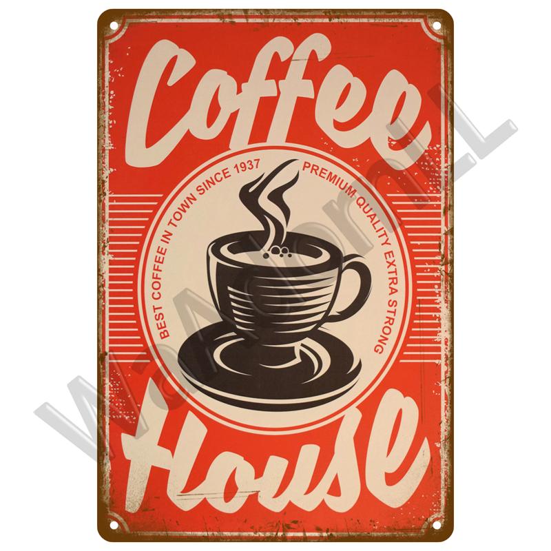 Vintage Tin Sign Plaque Metal Plate Wall Art Posters Metal Sign Retro Decor Coffee For Kitchen Bar Cafe Room Retro Iron Painting