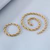 KALEN Stainless Steel Twisted Chain Bracelet For Women Men Rock Thick Patterned Loop Necklace Gold Color Trend Jewelry Gift