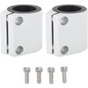 Acouto 2PCS 1in High Temp Exhaust Pipe Clamp Aluminum Butt Joint Exhaust Band Clamp Exhaust Narrow Band Muffler Seal Clamp for 1987 To 2006 Exhaust