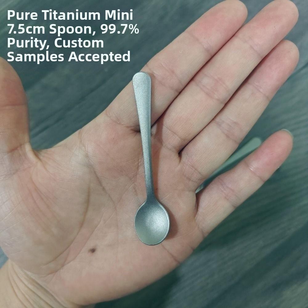 Titanium Coffee Tea Stirring Spoon Portable Long Handle Ice Cream Dessert Spoons Mini Eco-Friendly Tableware