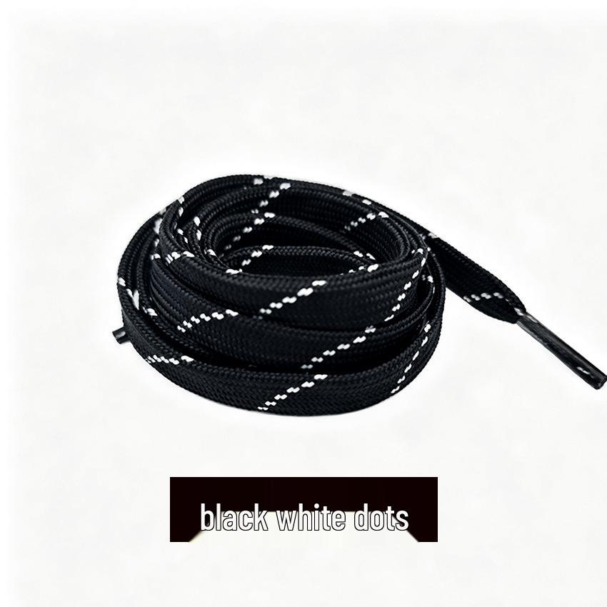 Diagonal Dots Flat Shoelaces, 1cm Wide, Double Stripe for Sports, Casual, Canvas, and Board Shoes.