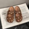 Retro Polka Dot Niche Design Versatile Velcro Bag Head Drag Spring New Wear a Pedal Fairy Style Slippers