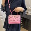 Chic Small Square PU Bag with Cherry Design Women's Trendy Crossbody Bag Sophisticate Commuter Handbag