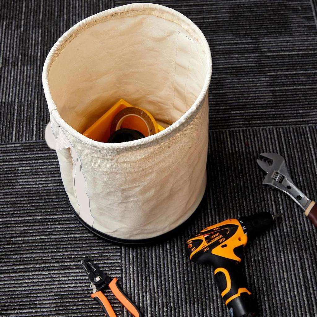Heavy Duty Tool Canvas Bucket  With Load-bearing Hook Holder for Landscaping Construction Site Welding Building