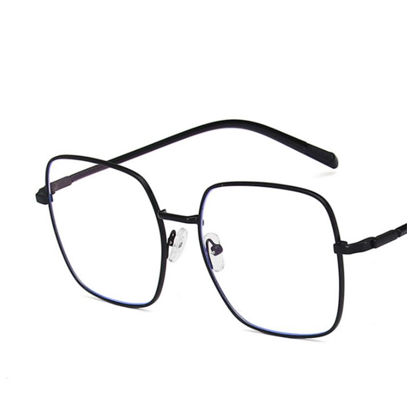 

Big Square Metal Frame Clear Lens Glasses Myopia Nerd Spectacles Degree -0.5 -1.0 -2.0 to -6.0 Stylish Hyperopia +0.5 to +6.0 for Women No degree 0