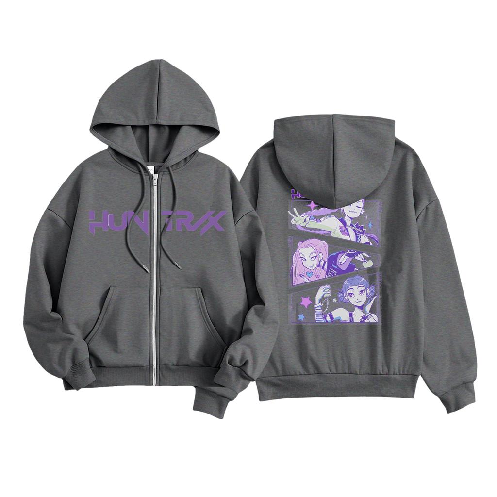 Kids Fashion Women's Lightweight Long Sleeve Zipper Hoodie Printed Hoodie With Pockets
