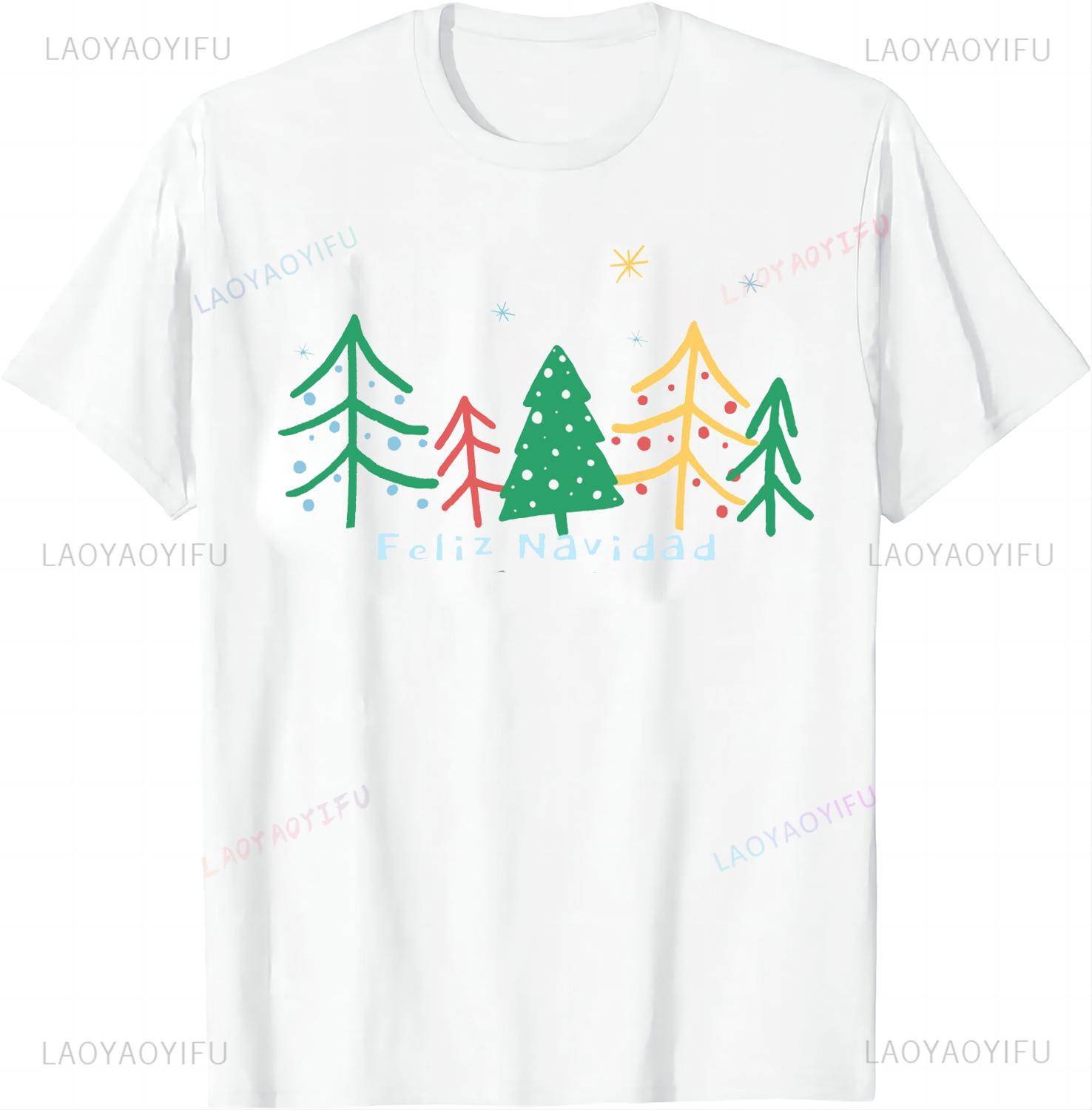 

XMAS Merry Christmas Feliz Navidad Print Original Design Gifts T Shirts Customizable Men and Women Short Sleeves Camisas S