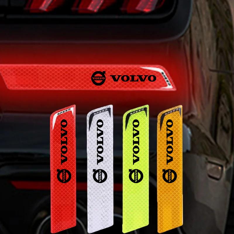 2Pcs Rear Bumper Reflective Anti-Collision Strips for Volvo XC90 XC60 V50 S60 V70 , High Visibility Night Safety Warning Sticker