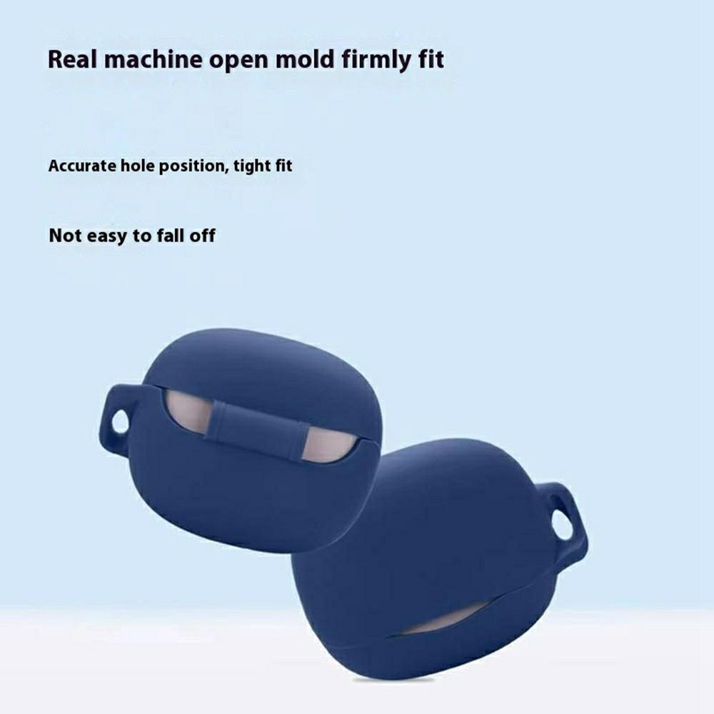 For QCY MeloBuds N50 Silicone Case Wireless Earphones Protective Cover with Anti-Lost Buckle