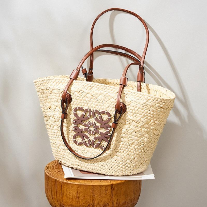 Strand havsstrand handhållen strå raffia handvävd väska stor kapacitet dam enkel pendling high-end axelväska
