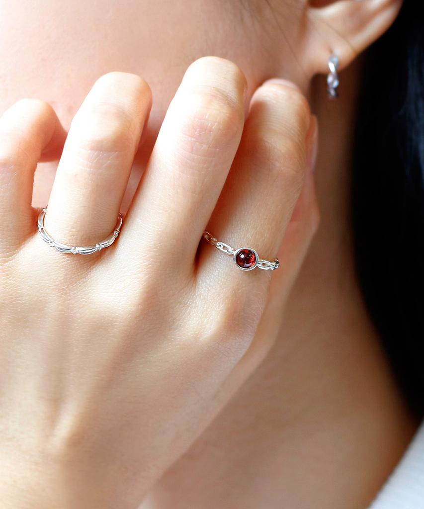 47Bag 925 Silver Birthstone Rings, 12 Types, Clair (B Type)