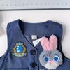 Girls' Rabbit Police Officer Three-Piece Set: Vest, Shirt, and Pleated Skirt – Suitable for Autumn and Spring (AQB003)