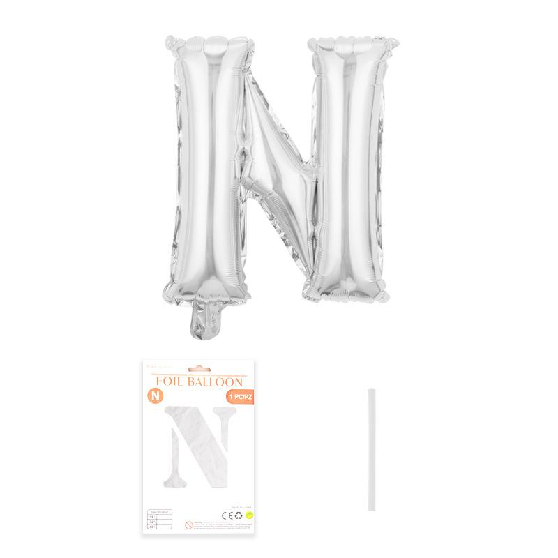 Independent Paper Card Packaging 16-Inch English Letter Aluminum Film Balloon Birthday Party Decoration Arrangement Aluminum Foil Balloon
