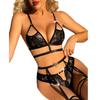 New Sexy Underwear Women's/cup Three-point Bikini Garter Three-piece Set Sexy Pajamas