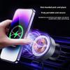 Magnetic Wireless Car Phone Charger Adapter With Retractable Cable 15W Air Vent Car Phone Holder For IPhone 16 15 14 13 E9P0