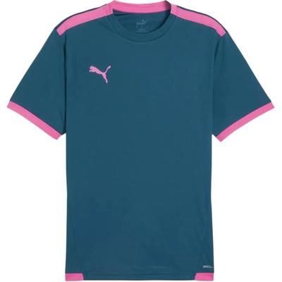 Team Liga Formstreifen Rundhals Feuchtigkeitsableitendes Sport-Kurzarm-T-Shirt Herren Oberteile Blau 704917-56