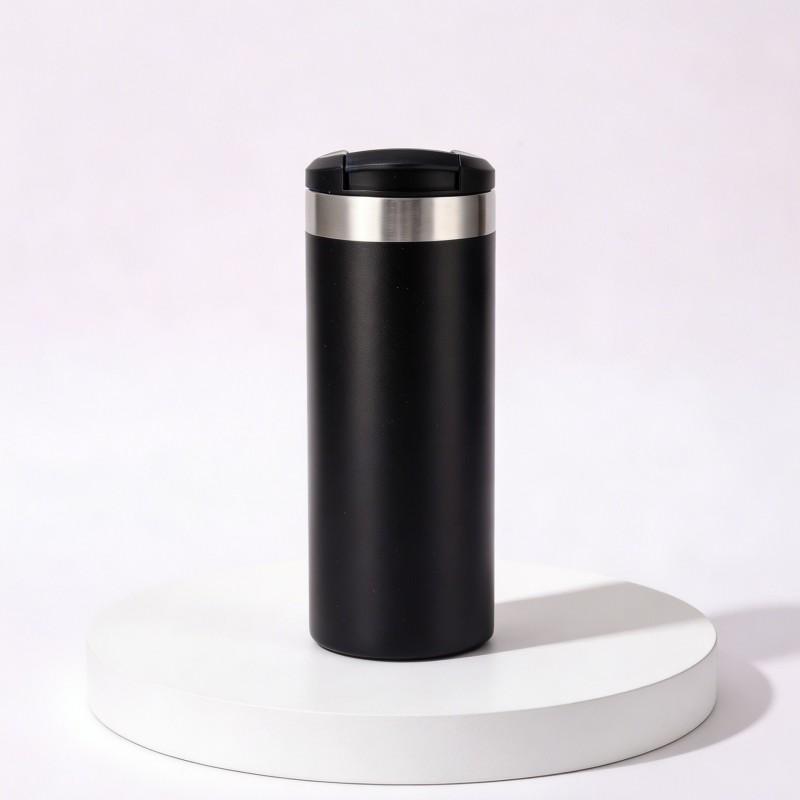 Stainless Steel Flip Lid Vacuum Insulated Travel Mug 500ml 304 Inner 201 Outer Portable Coffee Cup Office Outdoor