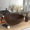 Day and Night - Day and Night Luxury Round Ceramic Washbasin Matte Dark Brown 32.5x14 Cm