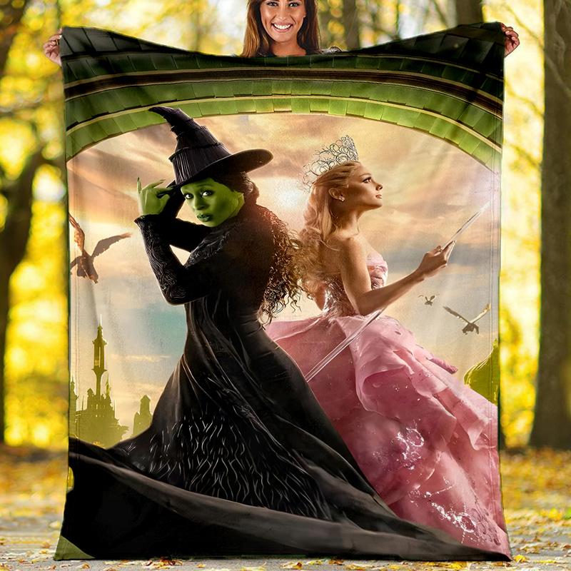 1pc The Wizard of Oz1 Theme Blanket - Digital Print, Polyester, Cozy for All Seasons, Perfect for Outdoor, Camping, and Travel