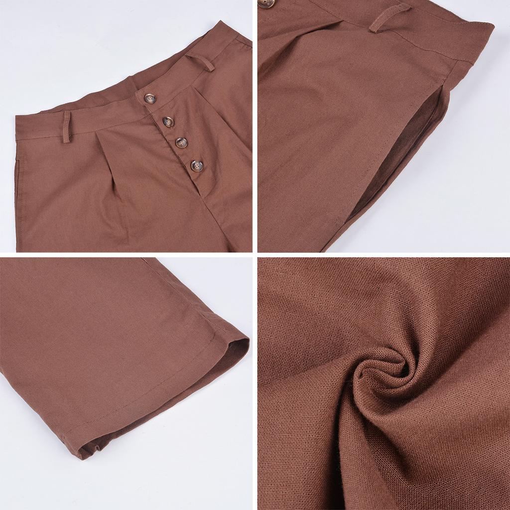 Buy Women Fashion Button Trousers 