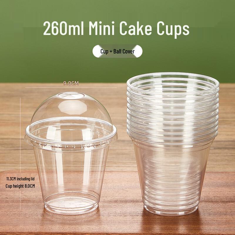 Disposable Mini Dessert Cups with Dome Lids (100 Count)