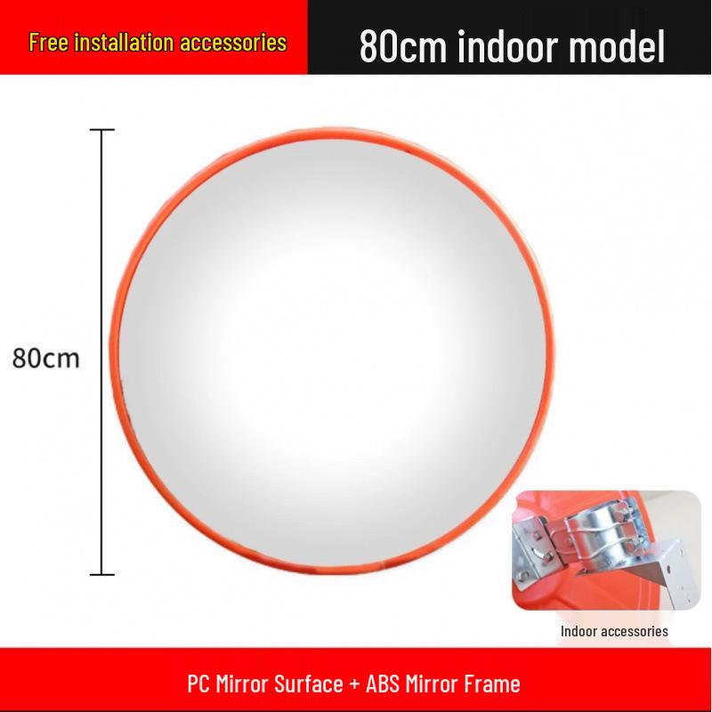 Reflective Convex-Concave Safety Mirror for Indoor/Outdoor Traffic and Garage Corners