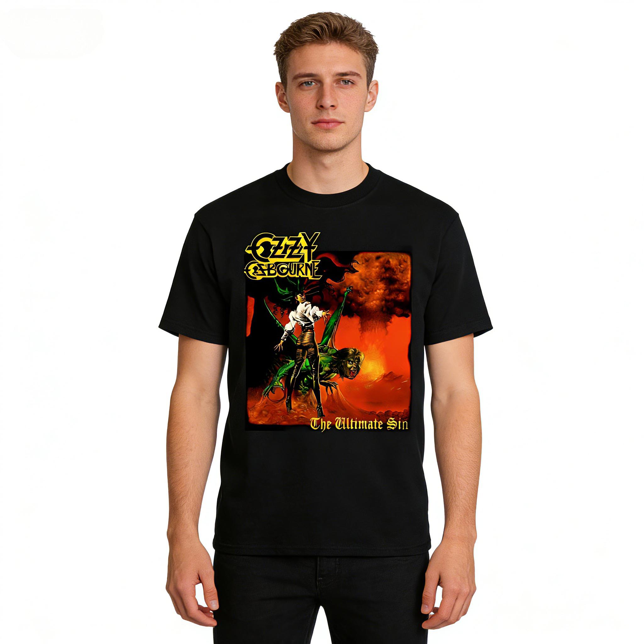 

2026 США Оз Осборн Рэнди Роудс Ultimate Evil Новая ретро мода Мужские и женские уличные футболки 2XL